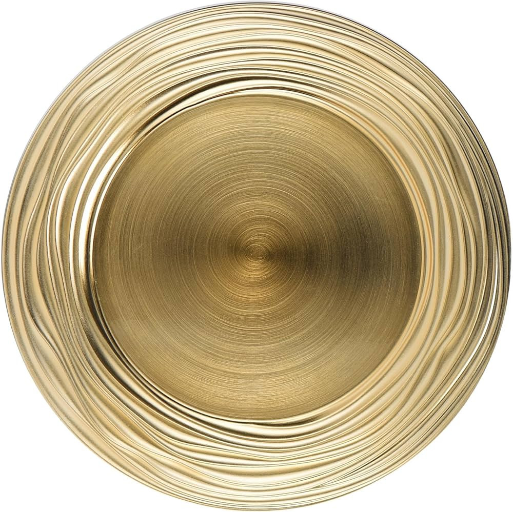 13 Inch Round Charger Plates, Set of 6, Dinner Chargers Bulk Wedding (Gold) | Amazon (US)