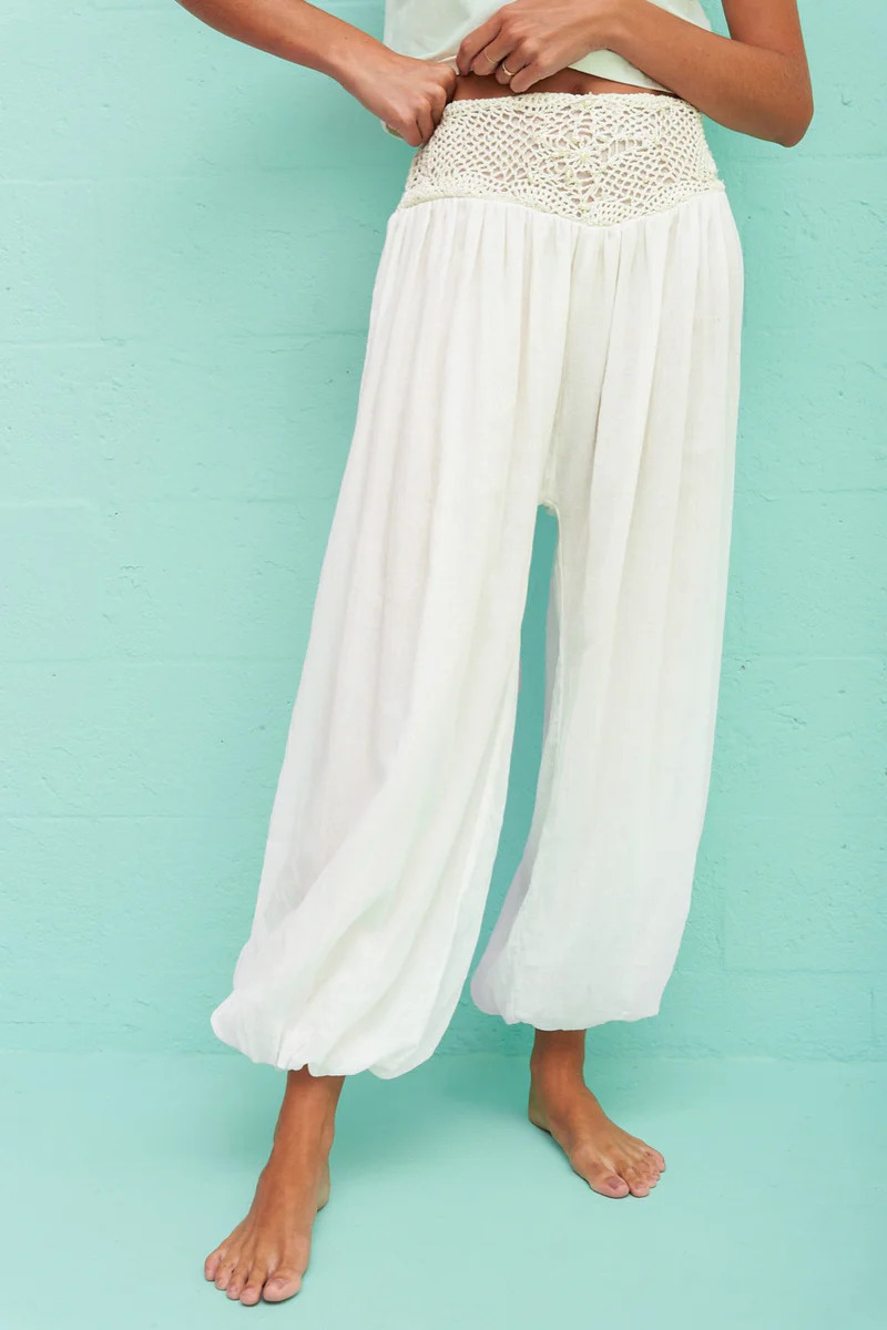 Crochet Waist Aladdin Pants | pītusa
