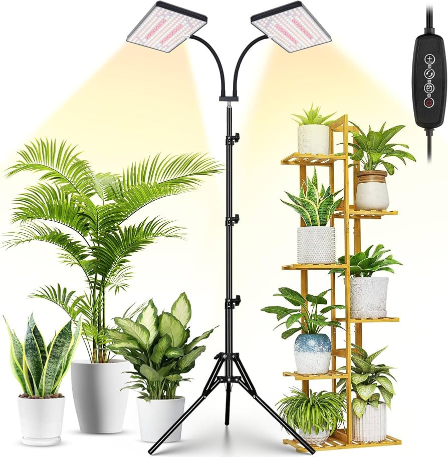 2024 LBW Latest Grow Light for Indoor Plants, 428 LED Dual-Head Full Spectrum Standing Plant Ligh... | Amazon (US)