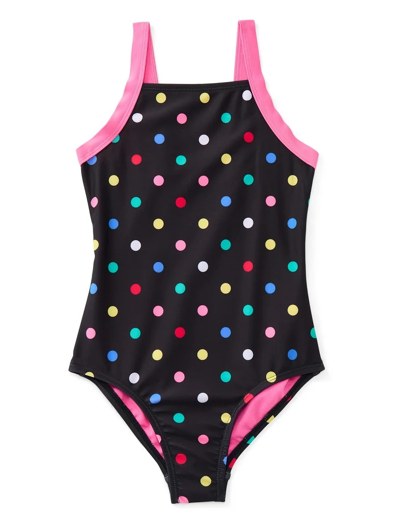 Wonder Nation Girls One Piece Swimsuit with UPF 50+, Sizes 4-18 & Plus | Walmart (US)
