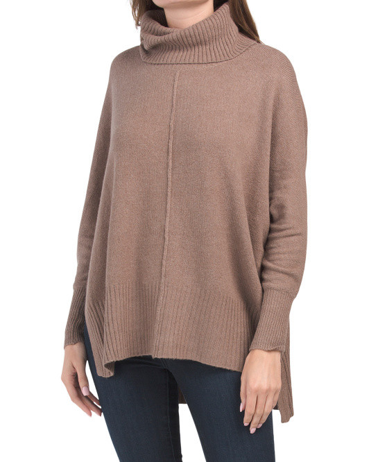 Juniors Turtleneck Poncho Seam Sweater | TJ Maxx