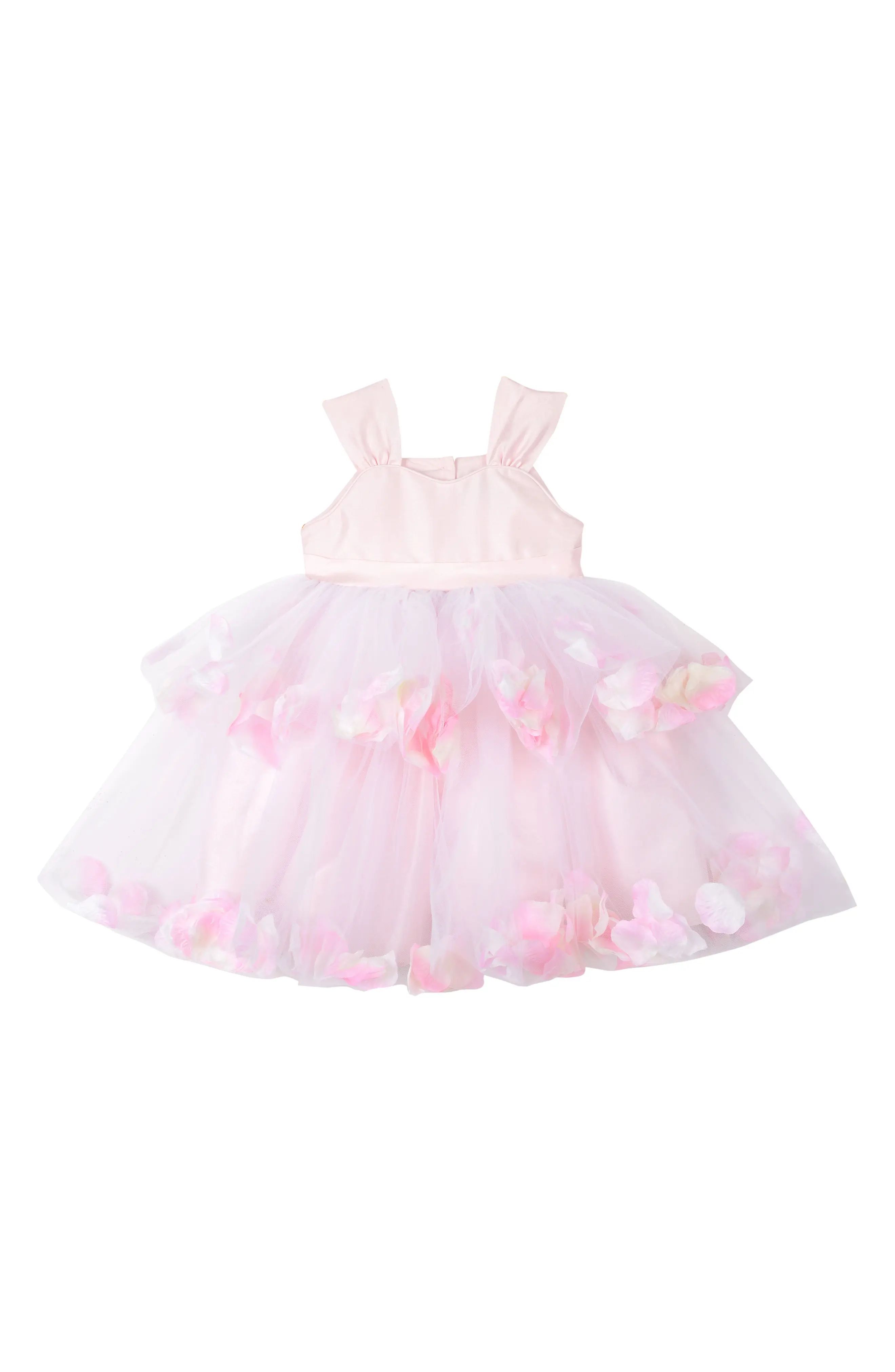 Girl's Pippa & Julie Tiered Petal & Tulle Party Dress, Size 6 - Pink | Nordstrom