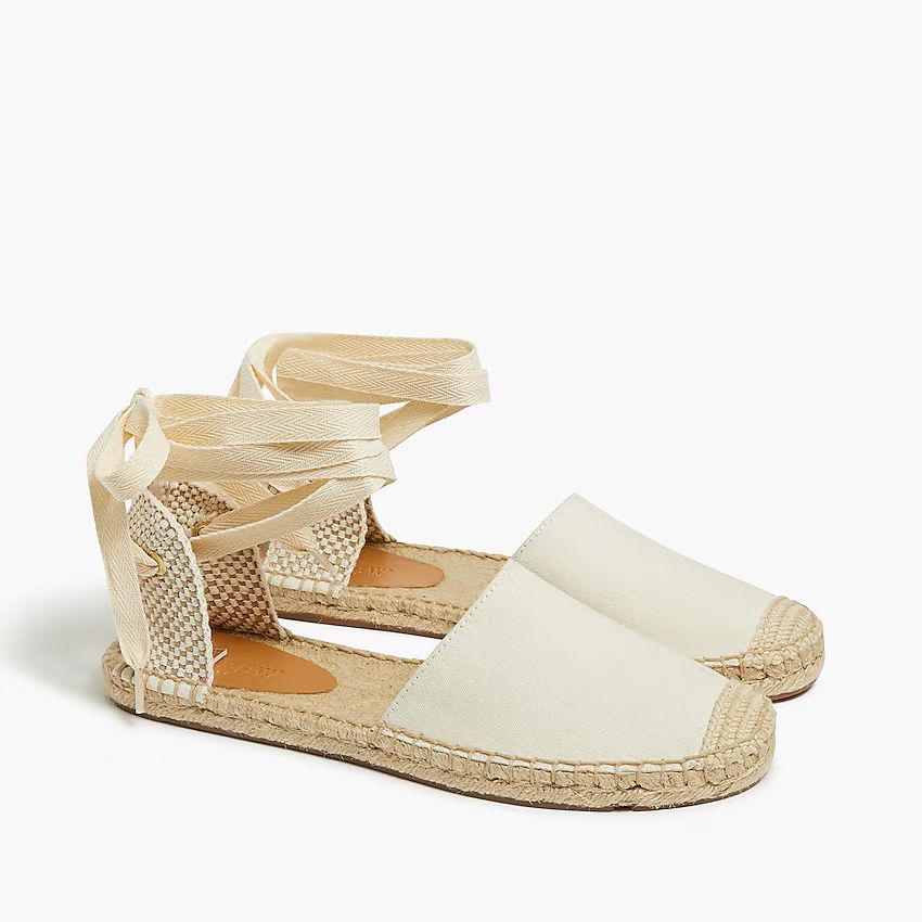 D'Orsay lace-up espadrilles | J.Crew Factory