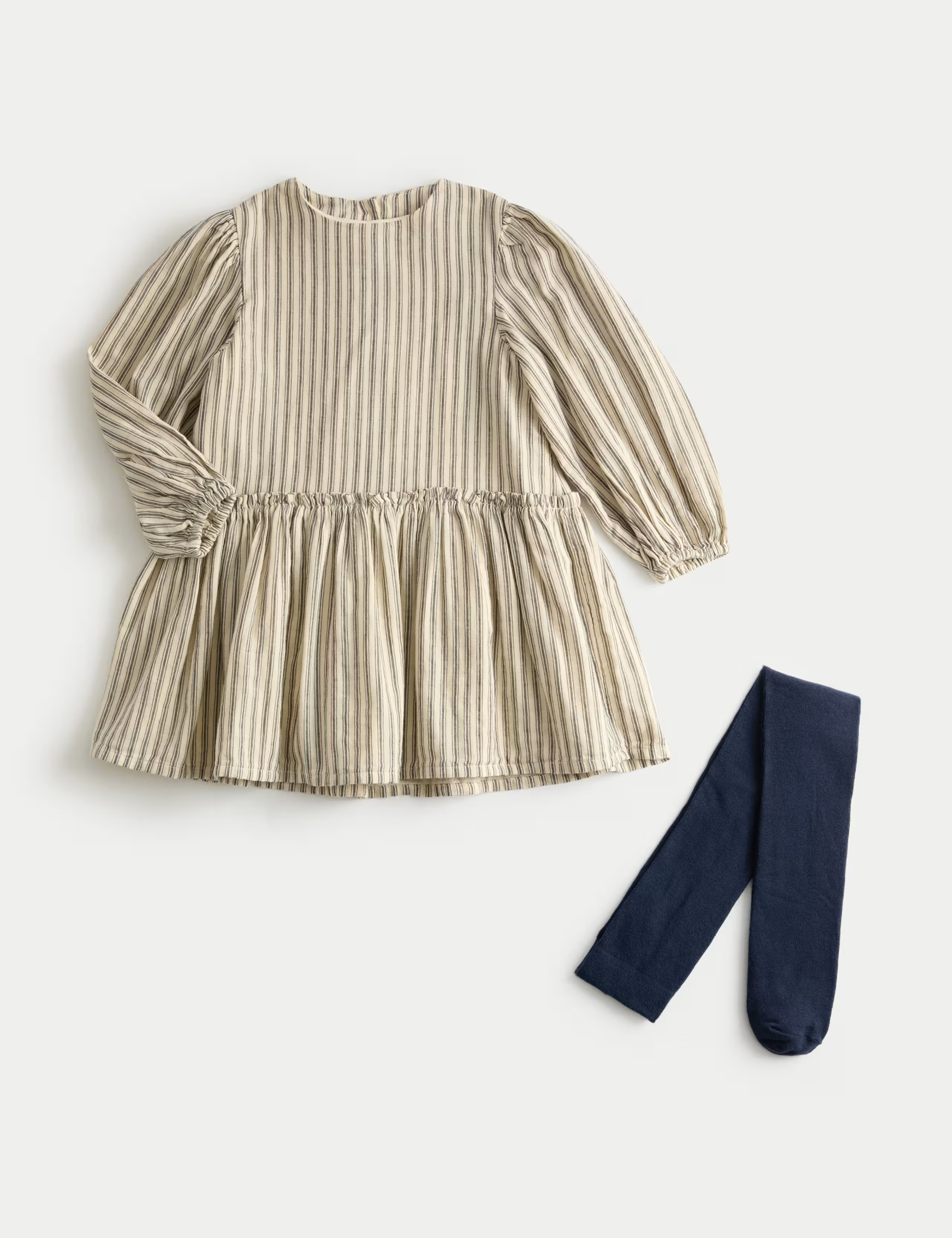 2pc Cotton Rich Striped Dress & Tights Set (1-10 Yrs) | Marks & Spencer (UK)