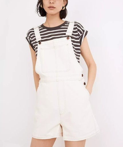 Madewell Vintage Canvas Ecru Novelty Shortalls - Women | Zulily