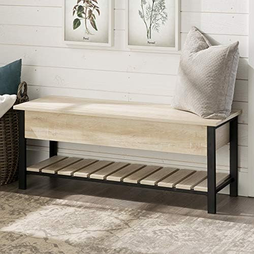 Walker Edison Furniture AZ48PCSBWO Open-Top Storage Bench, White Oak | Amazon (US)