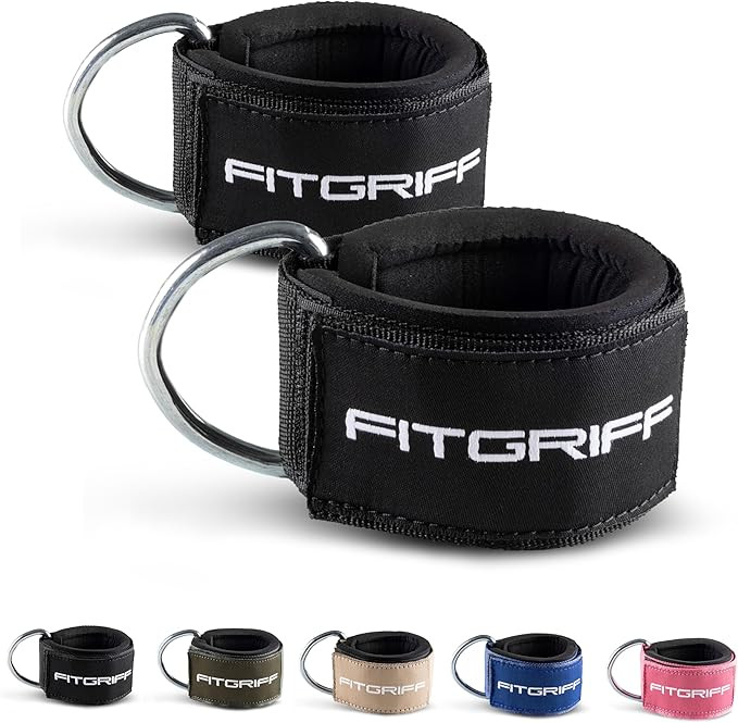 Fitgriff® Ankle Straps V2 for Cable Machine (2 Pieces) - Gym Workout Equipment - Leg Pulley Atta... | Amazon (US)