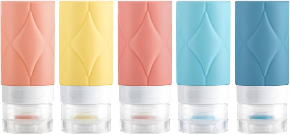 Travel Bottles for Toiletries, 2oz Travel Size Containers, Tsa Approved,Leak Proof Squeezable Sil... | Amazon (US)