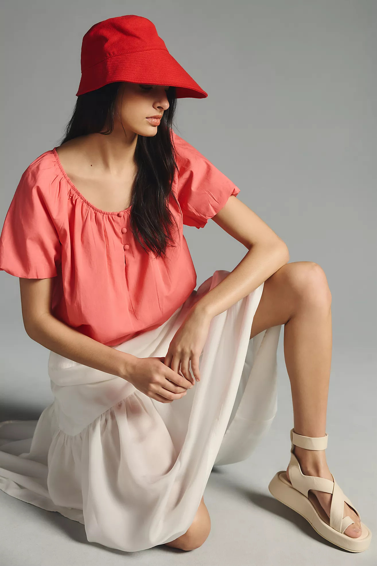 By Anthropologie Short-Sleeve Peasant Blouse | Anthropologie (US)