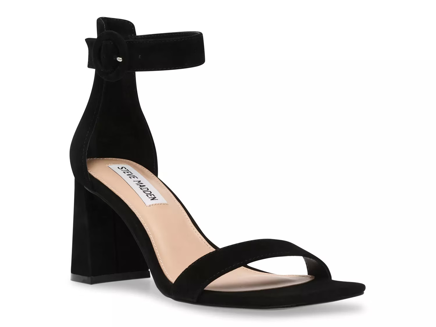 Steve Madden Reverie Sandal | Women's | Black | Size 6 | Heels | Sandals | Ankle Strap | Block | DSW