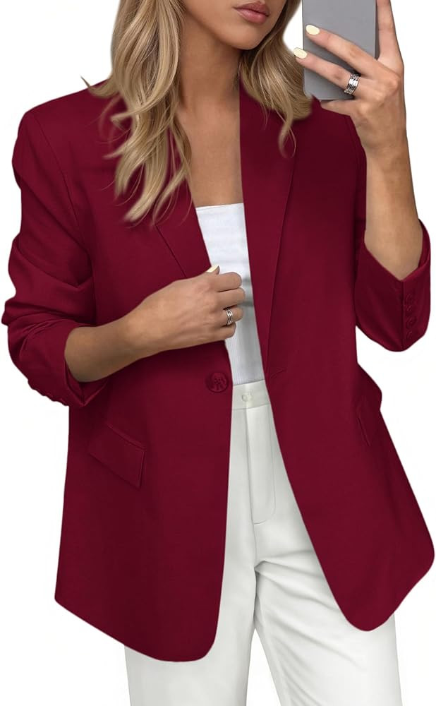 PRETTYGARDEN Blazers for Women Business Casual Outfits 2026 Spring Open Front Long Sleeve Suit Ja... | Amazon (US)