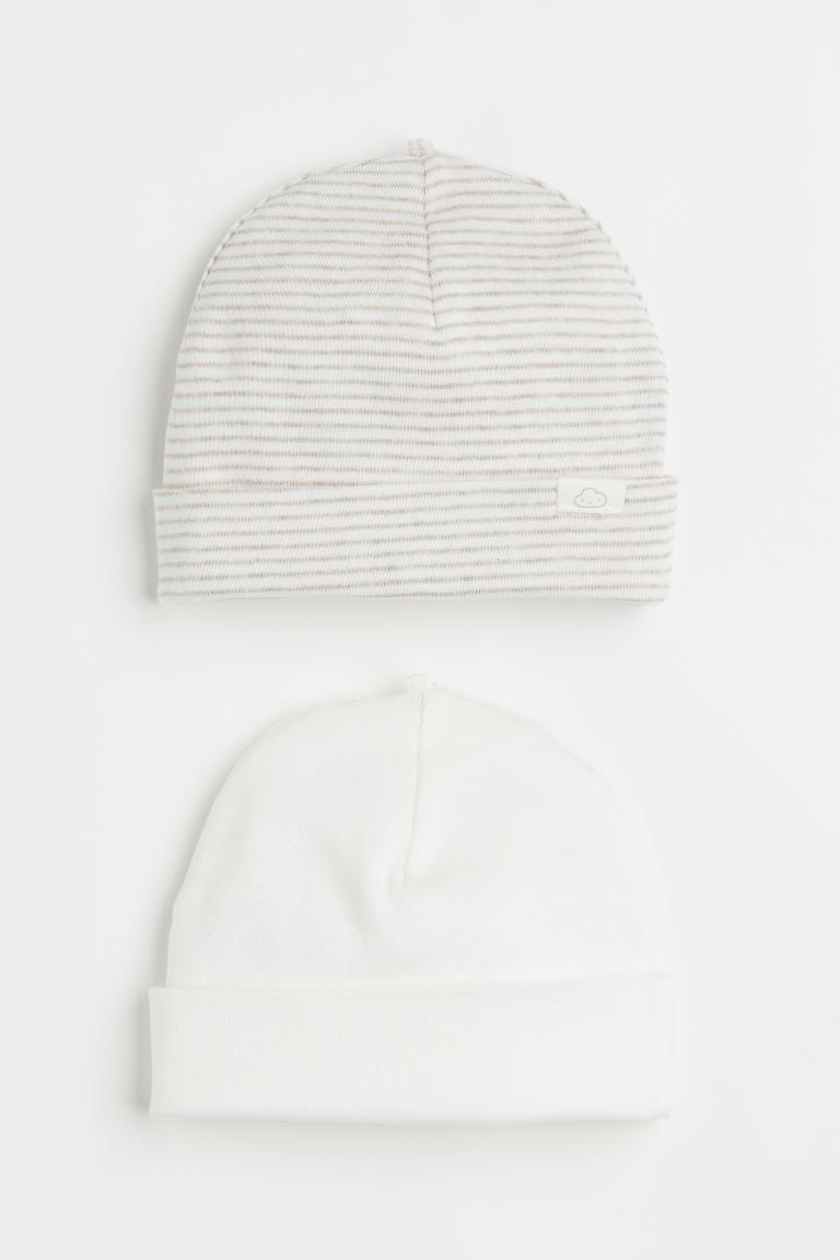 2-pack cotton hats | H&M (UK, MY, IN, SG, PH, TW, HK)