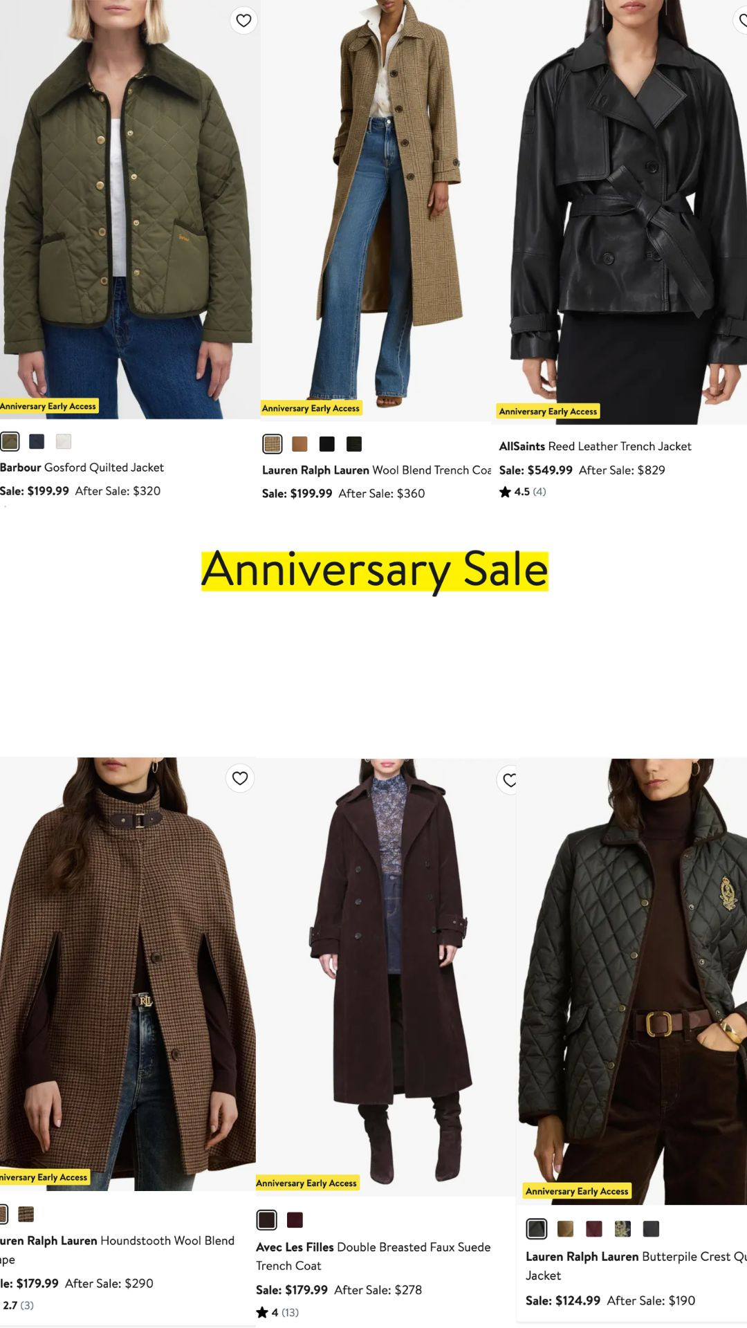 A few jackets + coats that caught my eye this sale! Barbour is marked down quite a bit which was a nice surprise! I kept it more on the earth-tone side as those are the colors that work well with my autumnal/winter palette.


#OfficeOutfit #WorkOutfit #NSale #NordstromSale 

 #LTKSeasonal #LTKSaleAlert #LTKWorkwear
