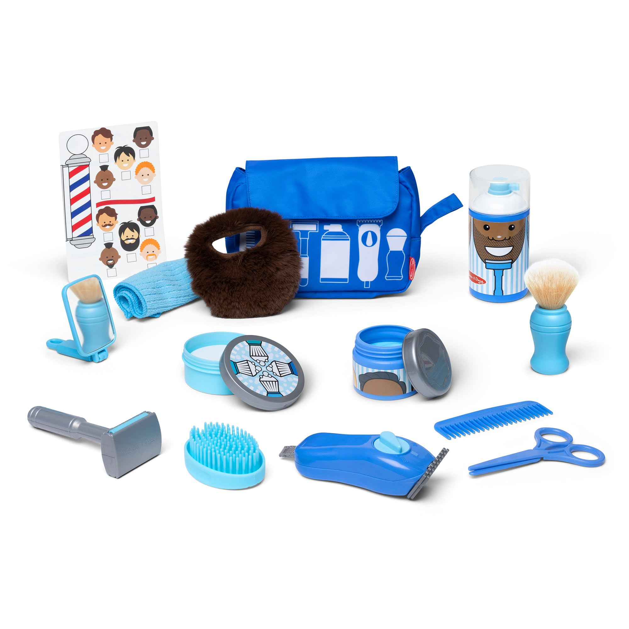 Melissa & Doug Barber Shop Pretend Play Set Shaving Toy for Boys and Girls Ages 3+ Wearable Beard... | Amazon (US)