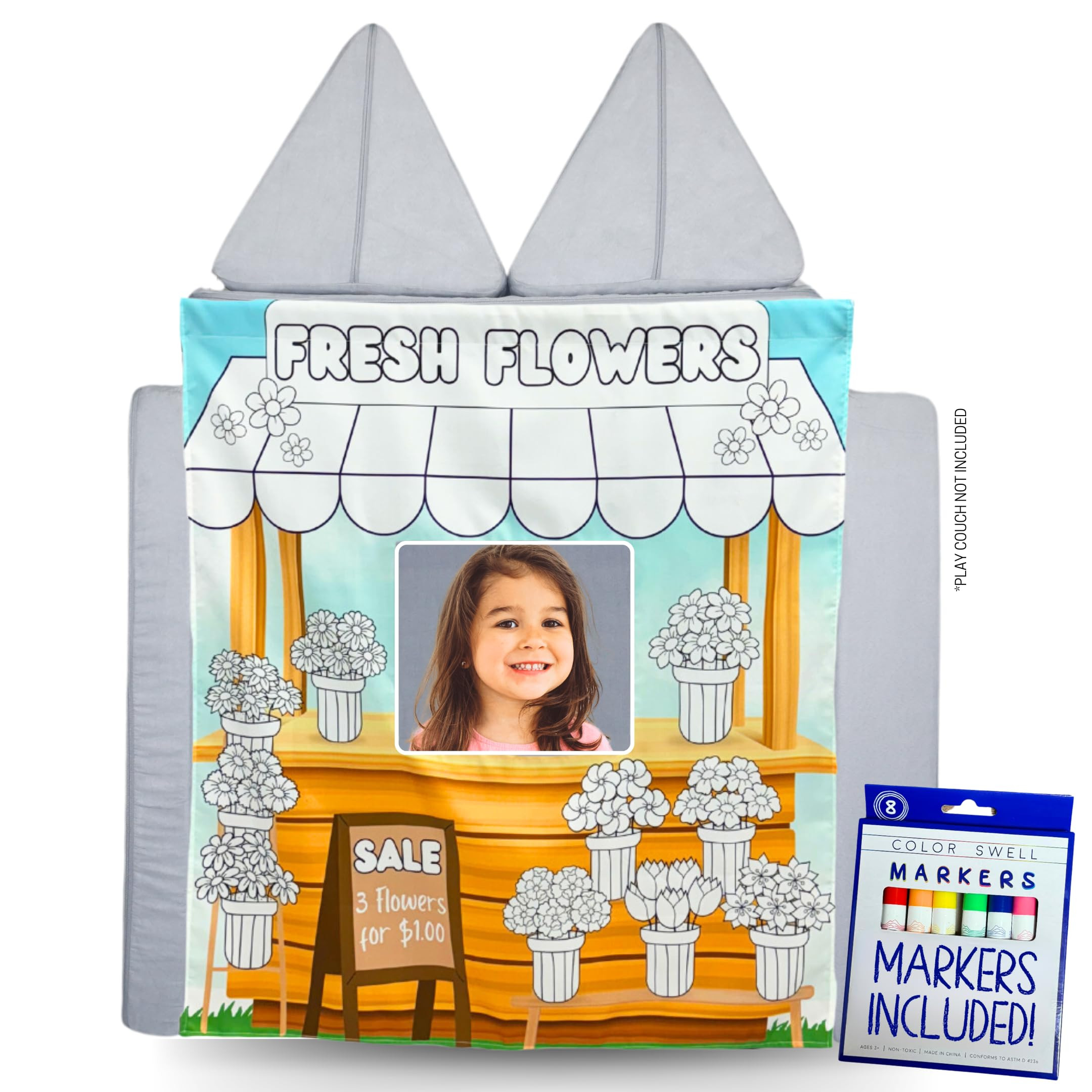 Play Panel for Childrens Foam Sofa Kids Couch (Flower Shop) | Amazon (US)