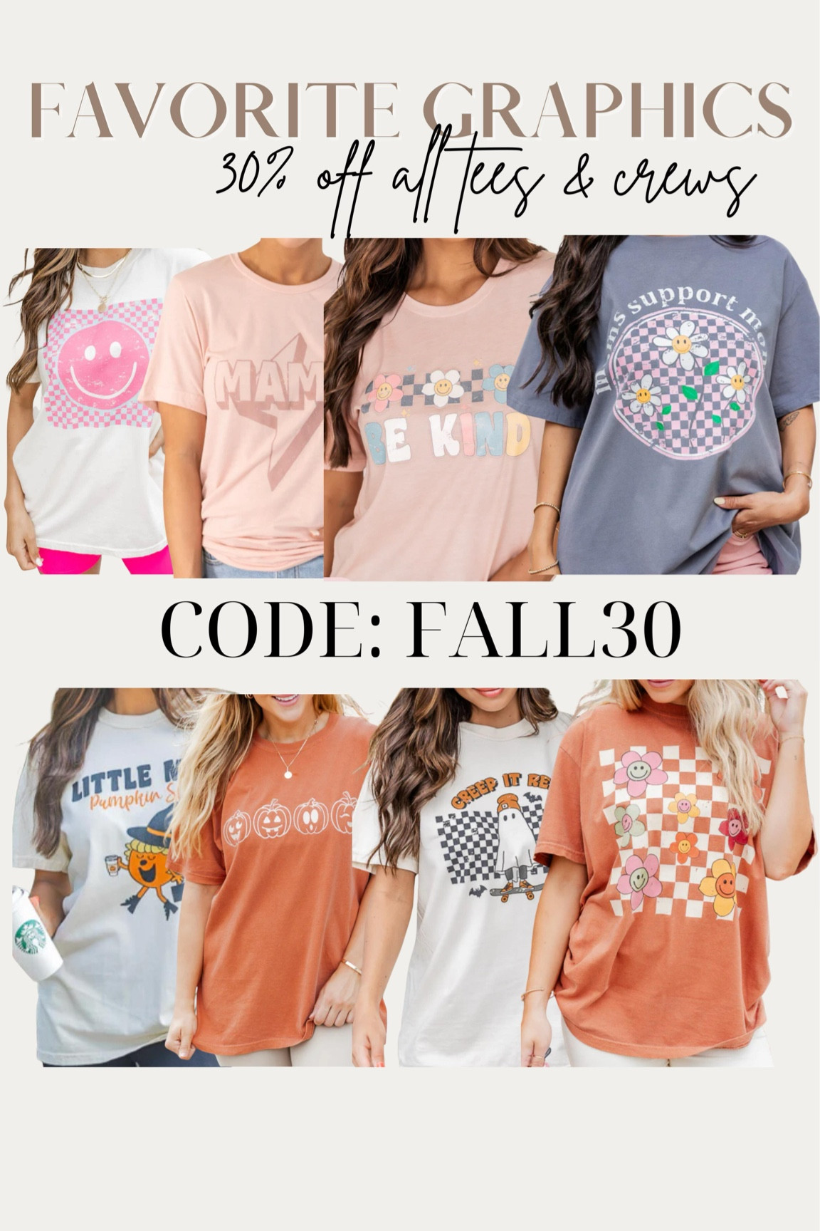 A rare sale on ALL graphics at Pink Lily today! I love all of their tees! 