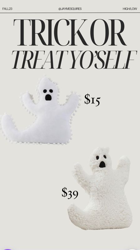 Ghost pillows high & low! Walmart & Pottery Barn keep facing off in Halloween decor and both winning because I love it all! 

#LTKSale #LTKSeasonal #LTKGiftGuide