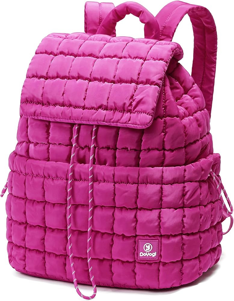 Quilted Backpack for Women, Lightweight Travel Gym Bag, Hiker Pack Drawstring Padding Backpacks, ... | Amazon (US)