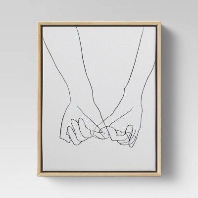 Holding Hands Framed Wall Canvas Black/White - Opalhouse™ | Target