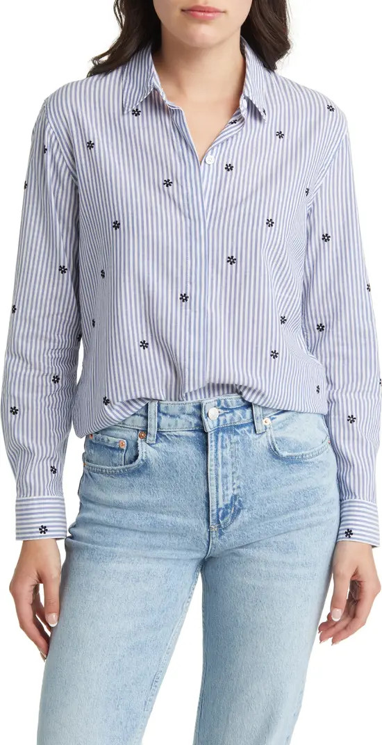 Taylor Embroidered Stripe Shirt | Nordstrom