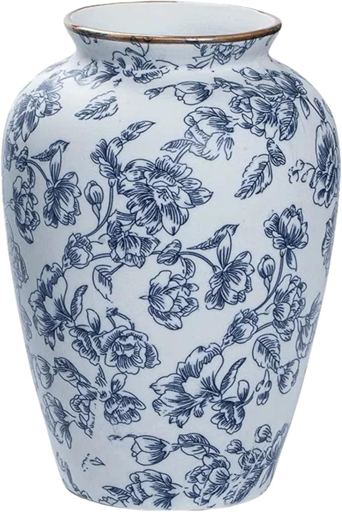 Blue and White Chinoiserie vase - Vintage Ceramic vase with Antique Design, Perfect for Chinoiser... | Amazon (US)