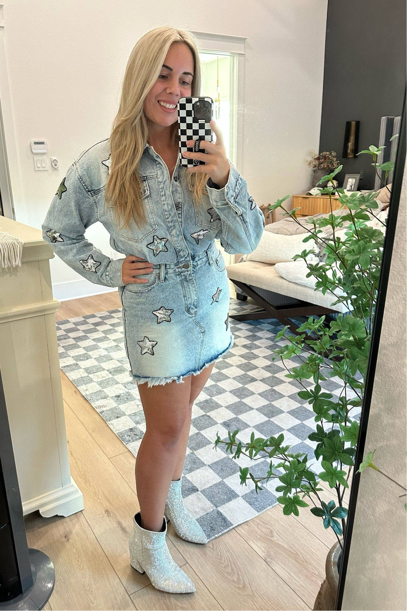 Code: AMBERV15 for 15% off! 
Buddy love X Raelynn denim dress! TTS. Large fits me snug and tight. I’m size 10 5’7 

#LTKshoecrush #LTKCon #LTKmidsize