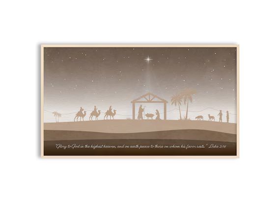 Samsung Frame TV Art Nativity, Christmas, Jesus and Manger Luke 2:14 | Etsy (US)