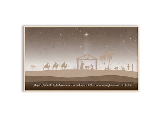 Samsung Frame TV Art Nativity, Christmas, Jesus and Manger Luke 2:14 | Etsy (US)