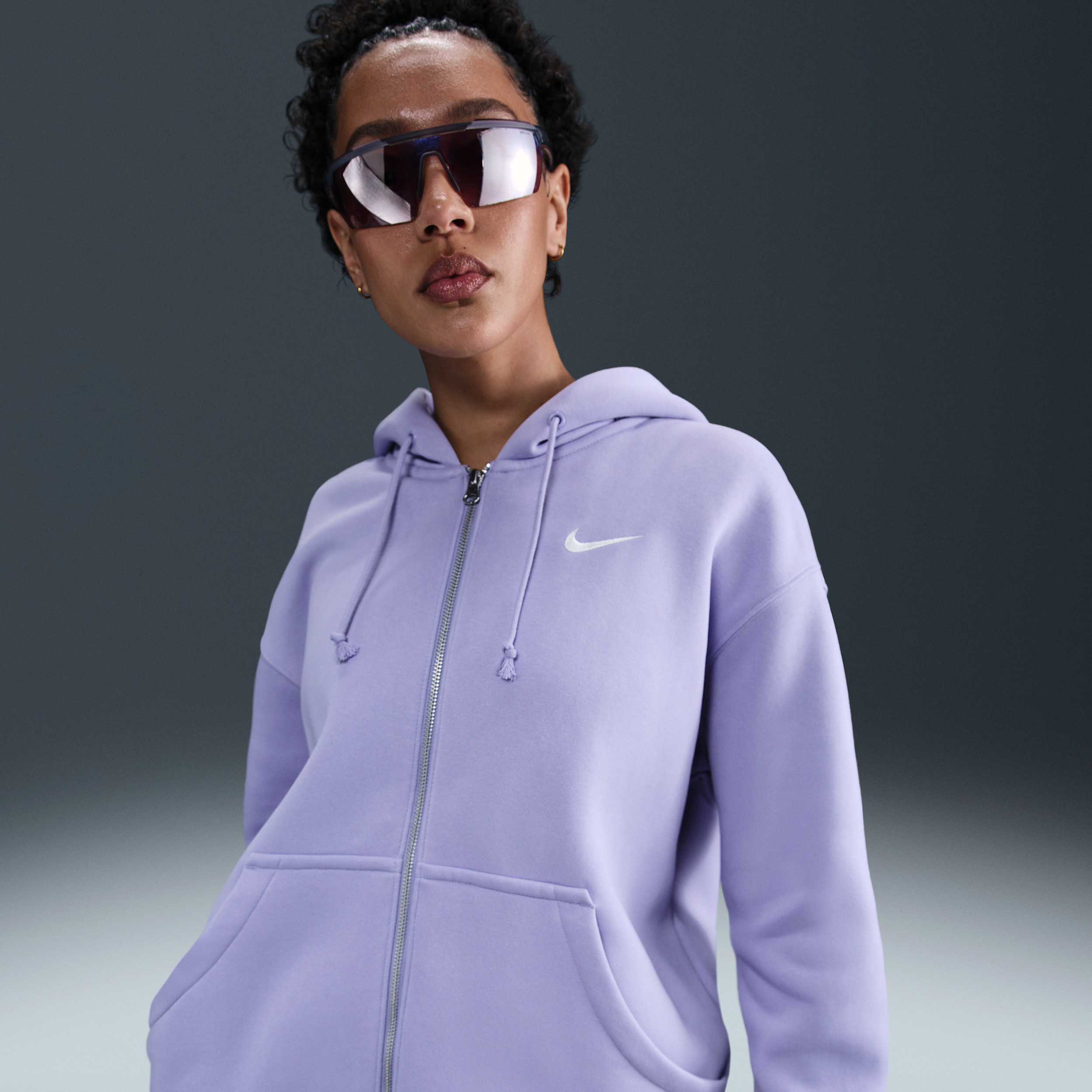 Women's Nike Sportswear Phoenix Fleece Oversized Full-Zip Hoodie in Purple | DQ5758-533 | Nike (US)