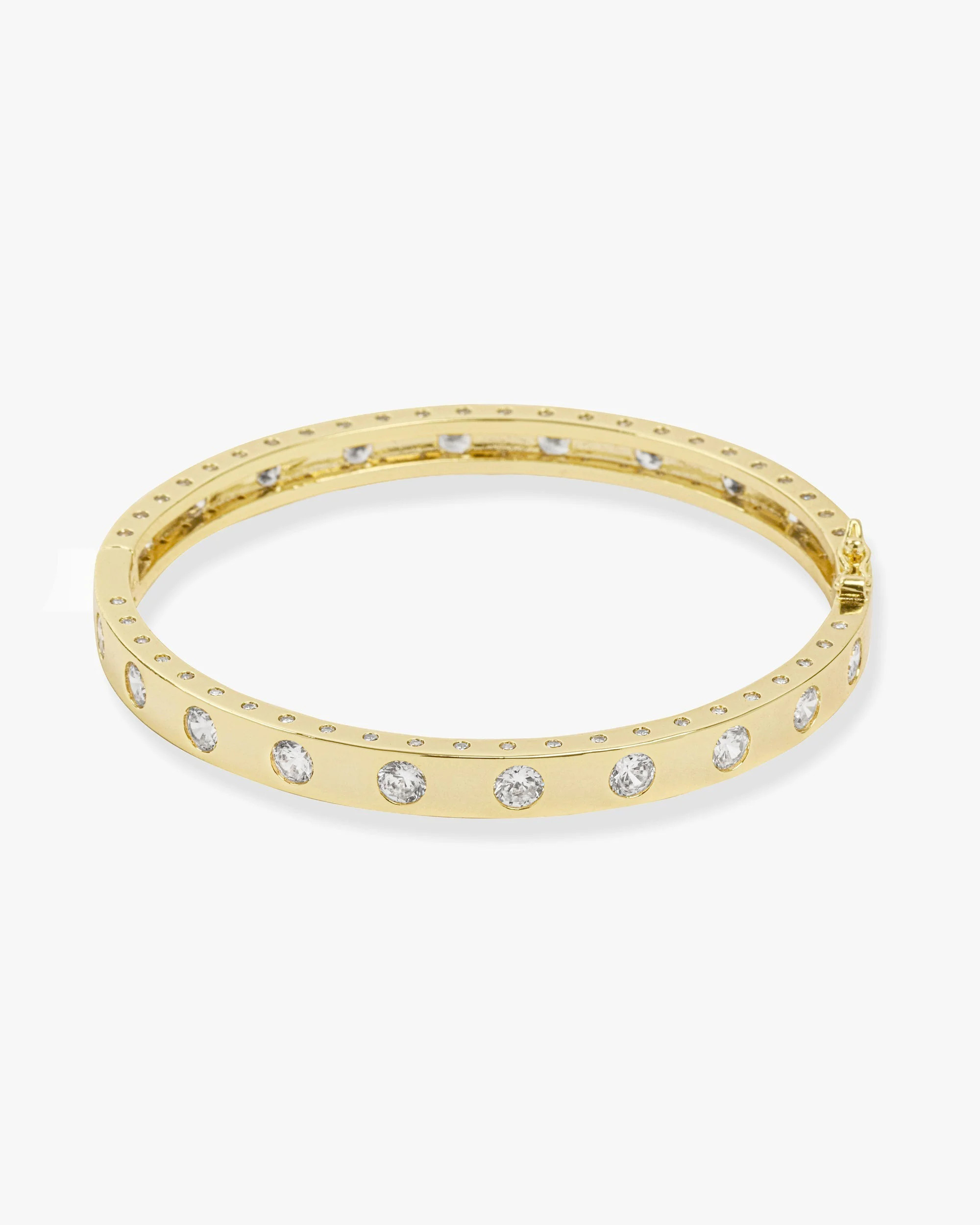 Ashley Gold Hinge Cuff Bracelet | Simulated Diamonds | Melinda Maria Jewelry