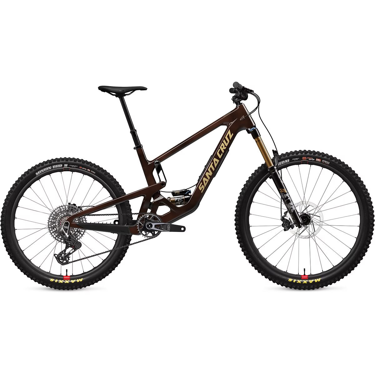 Santa Cruz Bicycles Bronson CC X0 AXS Transmission Carbon Wheel Mountain Bike Root Beer, M | Backcountry