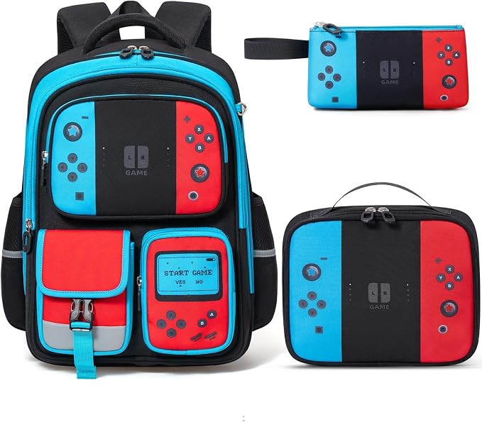 Fimibuke Kids Backpack for School Boys, 3 PCS Gamer Teen Boys Backpack with Lunch Box & Pencil Ca... | Amazon (US)