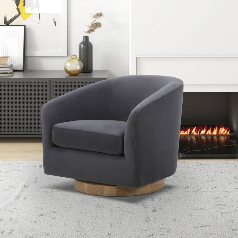 Bennett Upholstered Swivel Barrel Chair | Wayfair North America
