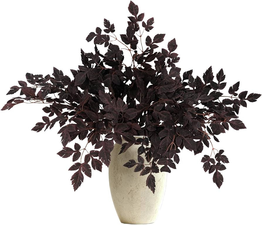 6 Pack Artificial Cimicifuga Leaf Spray, 26" Silk Fake Fall Floral Stems | Amazon (US)