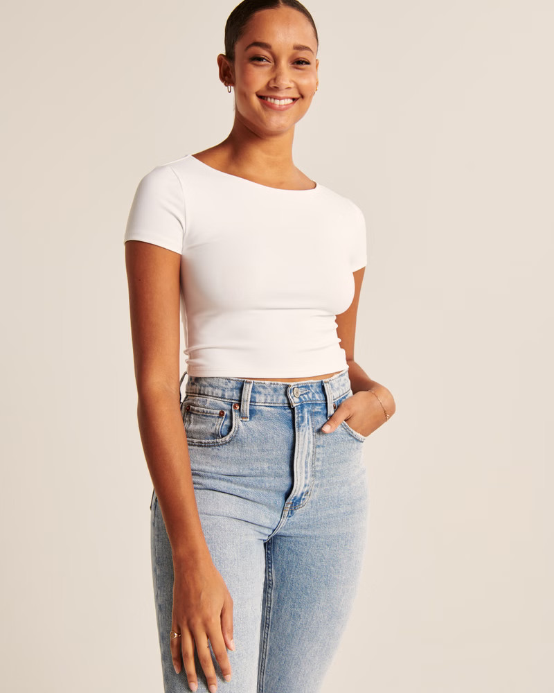 Women's Seamless Boatneck Tee | Women's Tops | Abercrombie.com | Abercrombie & Fitch (US)