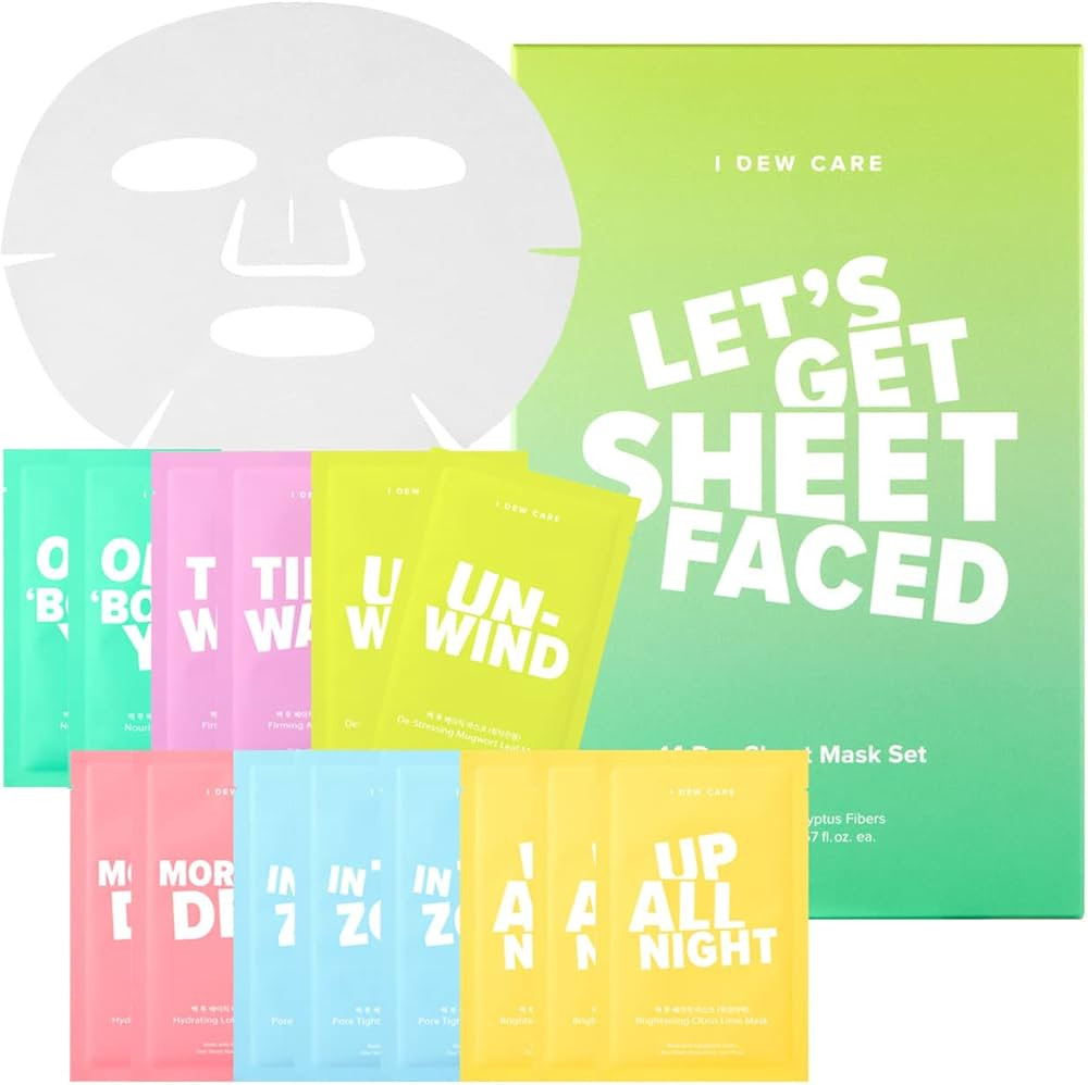 I DEW CARE Sheet Mask Pack - Let’s Get Sheet Faced | 14-Day Intense Skincare Makeover with Coll... | Amazon (US)