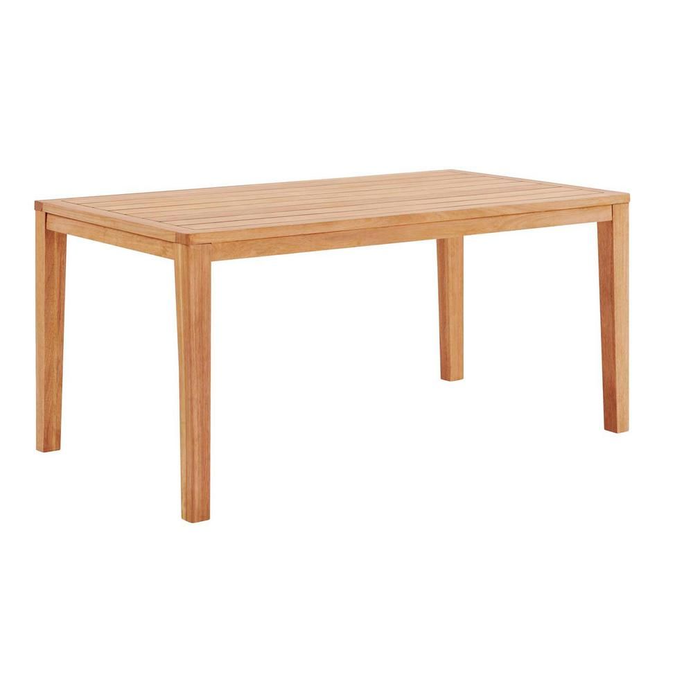 MODWAY Portsmouth 63 in. Natural Karri Wood Outdoor Dining Table | The Home Depot
