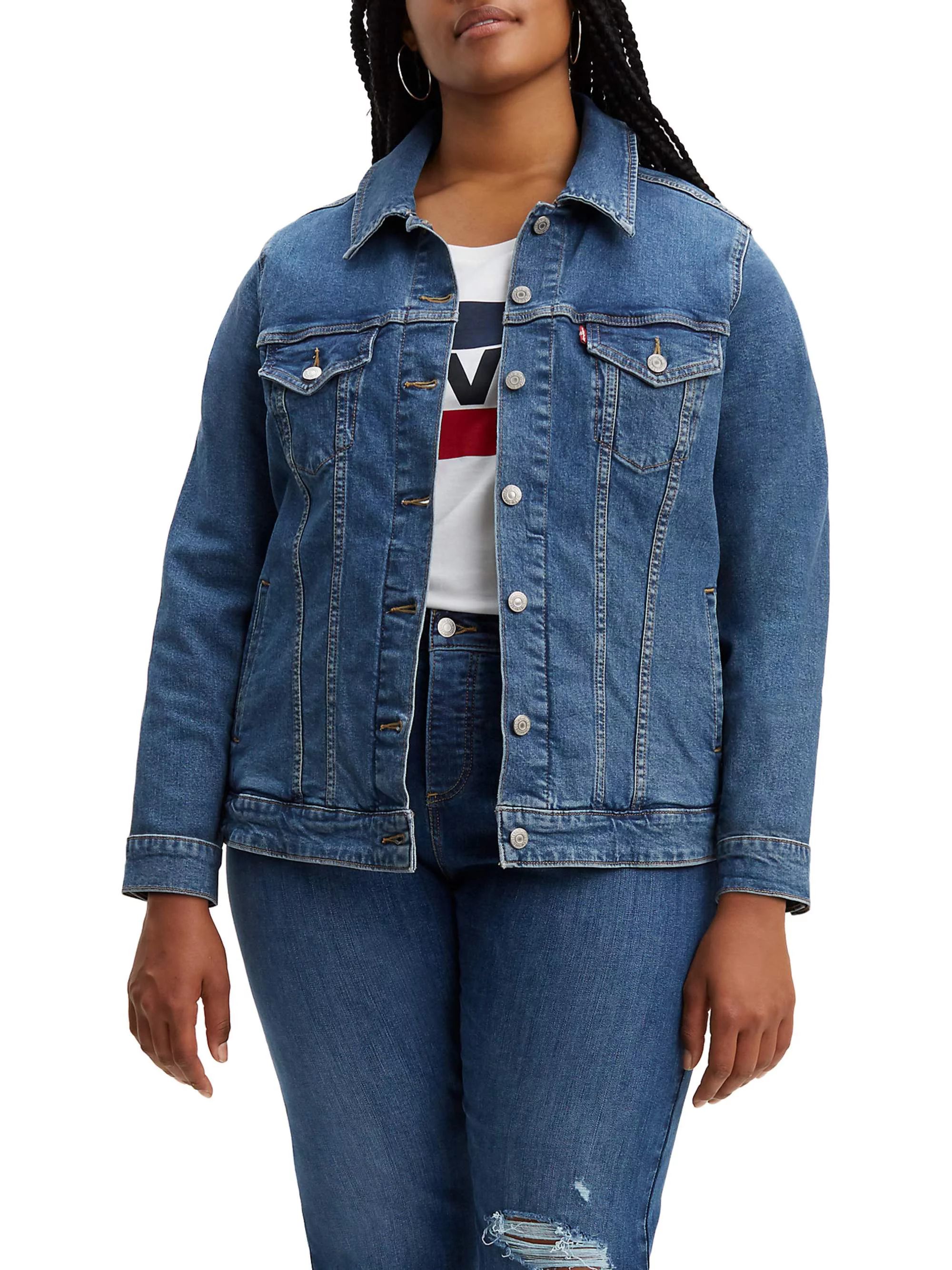 Levi's Women's Plus Size Original Denim Trucker Jacket | Walmart (US)