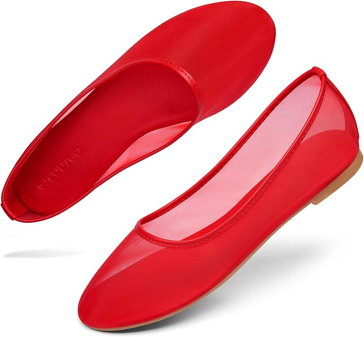 Coutgo Women's Mesh Ballet Flats | Amazon (US)