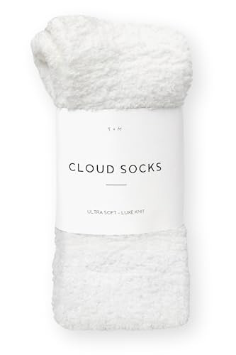 Ultra-Luxe Cloud Sock For Women & Men | Warm & Cozy Fuzzy Unisex Sleep Socks | Super Soft Luxurious Fabric, 1 Pair White | Amazon (US)