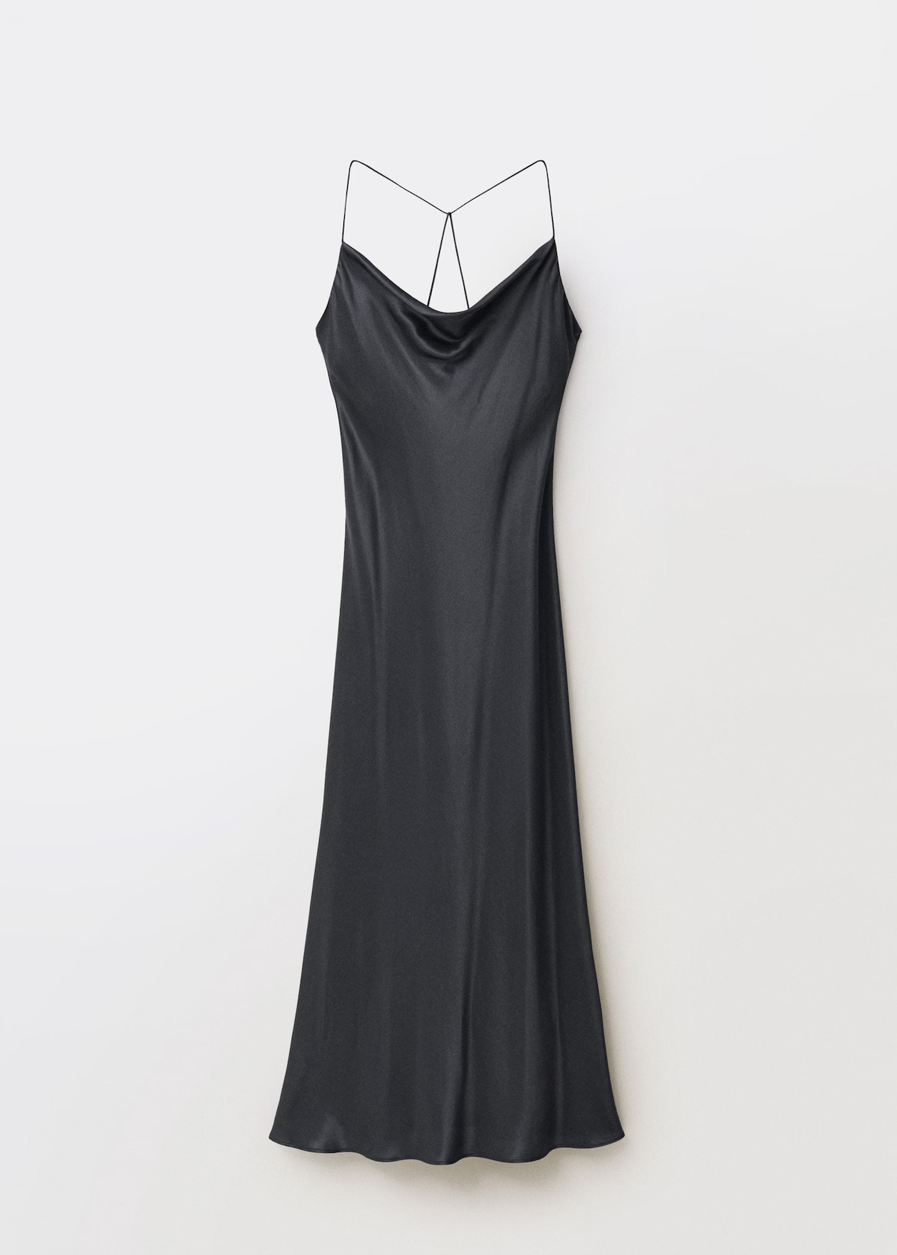 Silk dress with draped neckline - Women | MANGO United Kingdom | MANGO (UK)