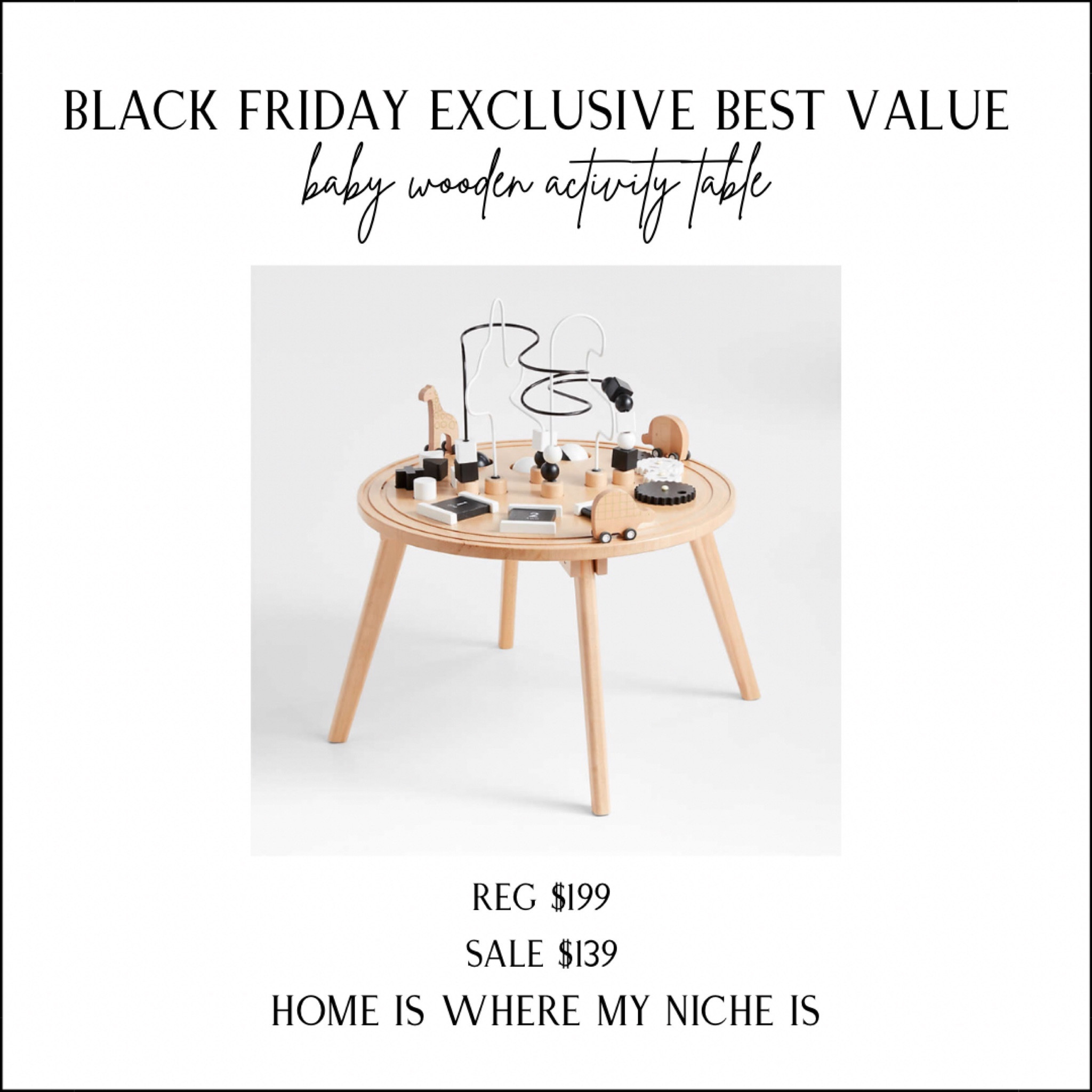 S A L E / this baby wooden activity table is on sale now! SUCH a great baby boy gift & the perfect time to snag one. 

It was under our tree last year, & Carter loves it. Also SO cute in a nursery, playroom, or play space 🤌🏻

Black Friday | Monochromatic Toys | Gift Guide

#LTKbaby #LTKHoliday #LTKGiftGuide