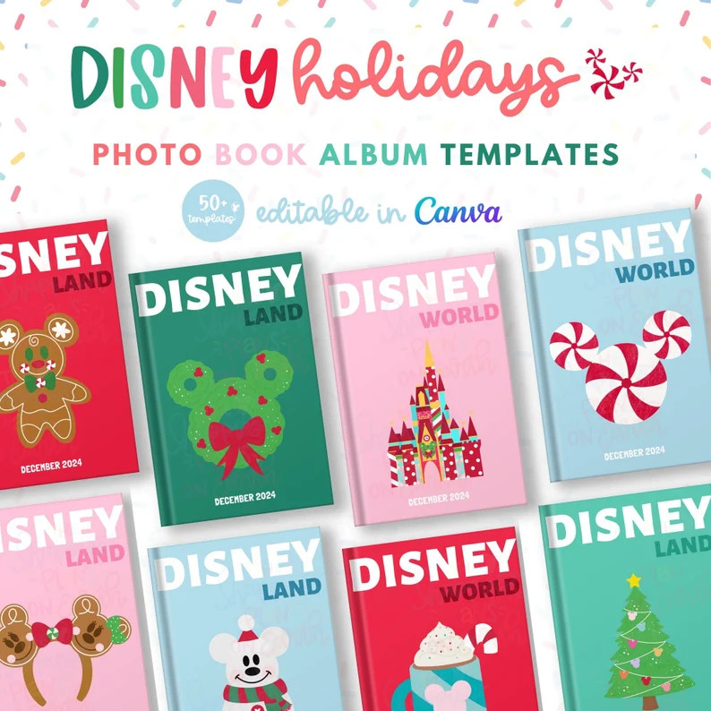 Disneyworld Holidays Christmas Photo Book Album Digital Templates Canva - Disneyworld Vacation Ph... | Etsy (US)
