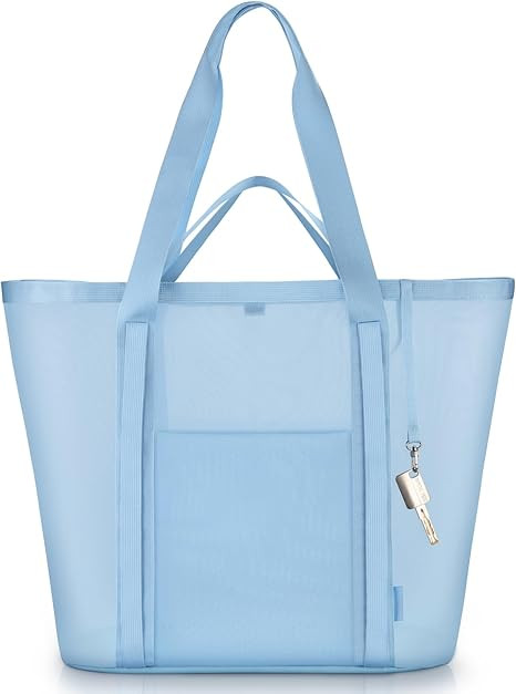 Mesh Beach Bag for Women with Towel Straps, Large Rinse-Through Beach Tote for Pool, Cruise & Vac... | Amazon (US)