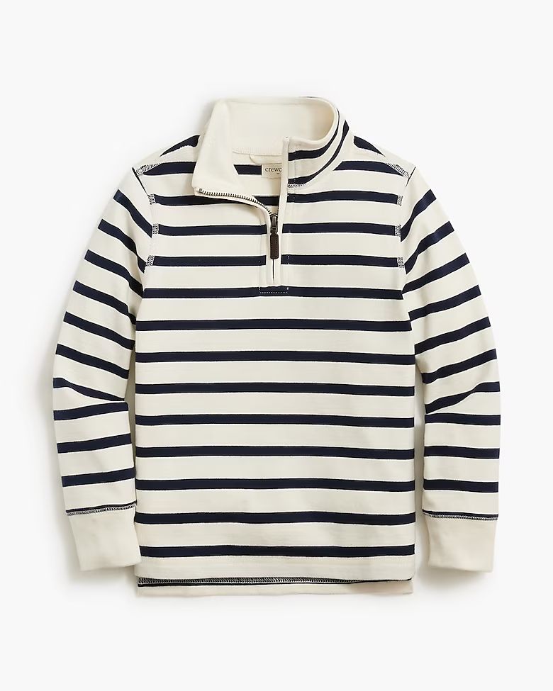Boys' striped sueded half-zip popover sweatshirt | J.Crew Factory