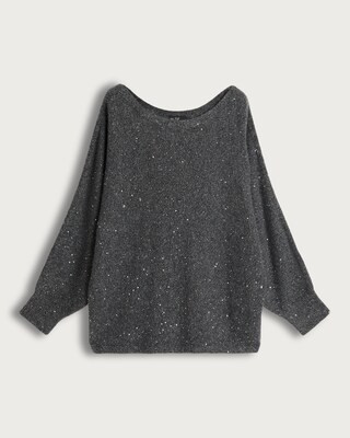 F&F Batwing Sleeved Metallic Jumper in Grey | Tesco F&F
