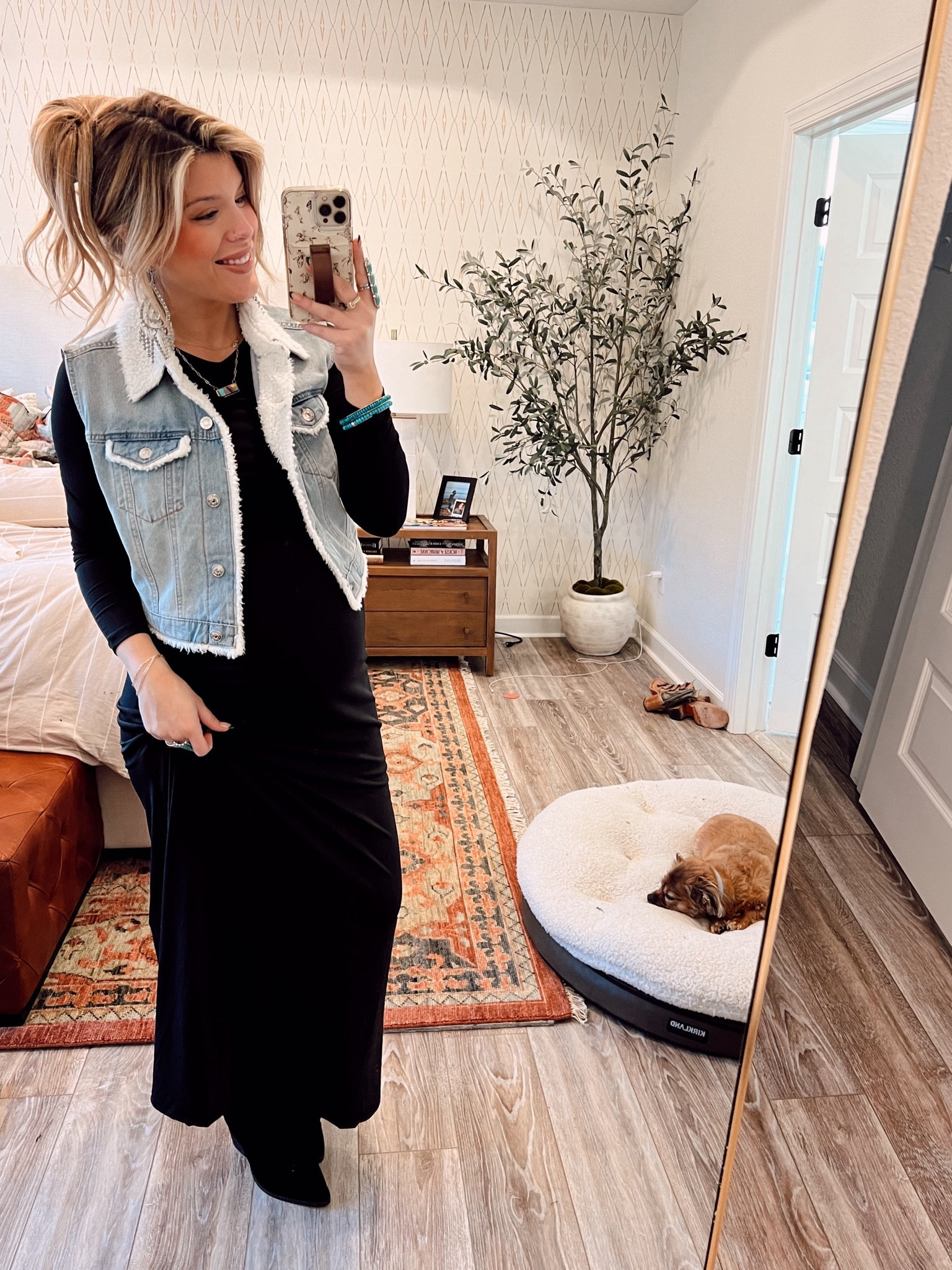 Alert! An affordable denim Sherpa denim vest aquired! I know this has been a big ask! Plus a double layered long sleeve dress perfect for any layering you need! Found at @walmartfashion #walmartfashion #walmartpartner 

#LTKbump #LTKCyberWeek #LTKHolidaySale
