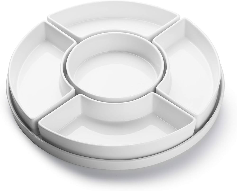 Sweese Porcelain Divided Serving Dishes, Relish Tray, Serving Bowls for Parties - Perfect for Chi... | Amazon (US)