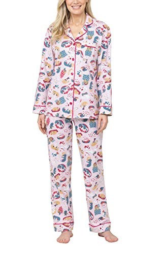 PajamaGram Womens PJs Sets - Long Sleeve Pajama Set For Women, Pink Dog, MD | Amazon (US)