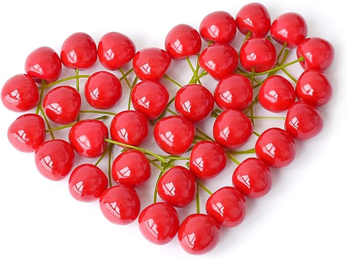 36 Pcs Artificial Lifelike Cherries Fake Cherry Simulation Fruit Ornament for Home Kitchen Weddin... | Amazon (US)
